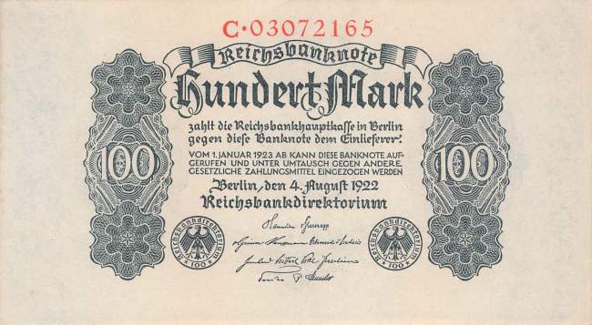 100 Mark 1922 ro.72 C